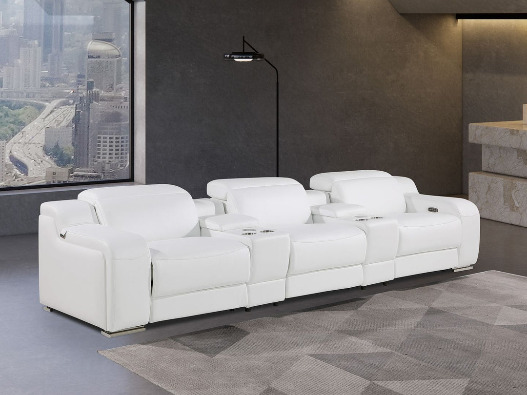 1116 - 5-Piece Modular Power Reclining Sofa In With 3 Power Recliners & Power Headrests