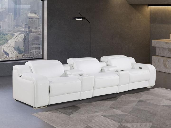 1116 - 5-Piece Modular Power Reclining Sofa In With 3 Power Recliners & Power Headrests