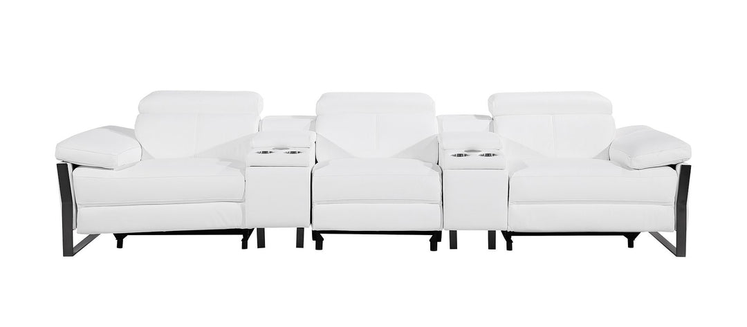 1246 - Modular Power Triple Reclining Dual Console Sofa With Power Reclining Headrests