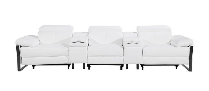 1246 - Modular Power Triple Reclining Dual Console Sofa With Power Reclining Headrests