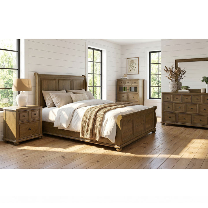 Heritage &amp; Home - Nightstand With USBC - Oak Brown
