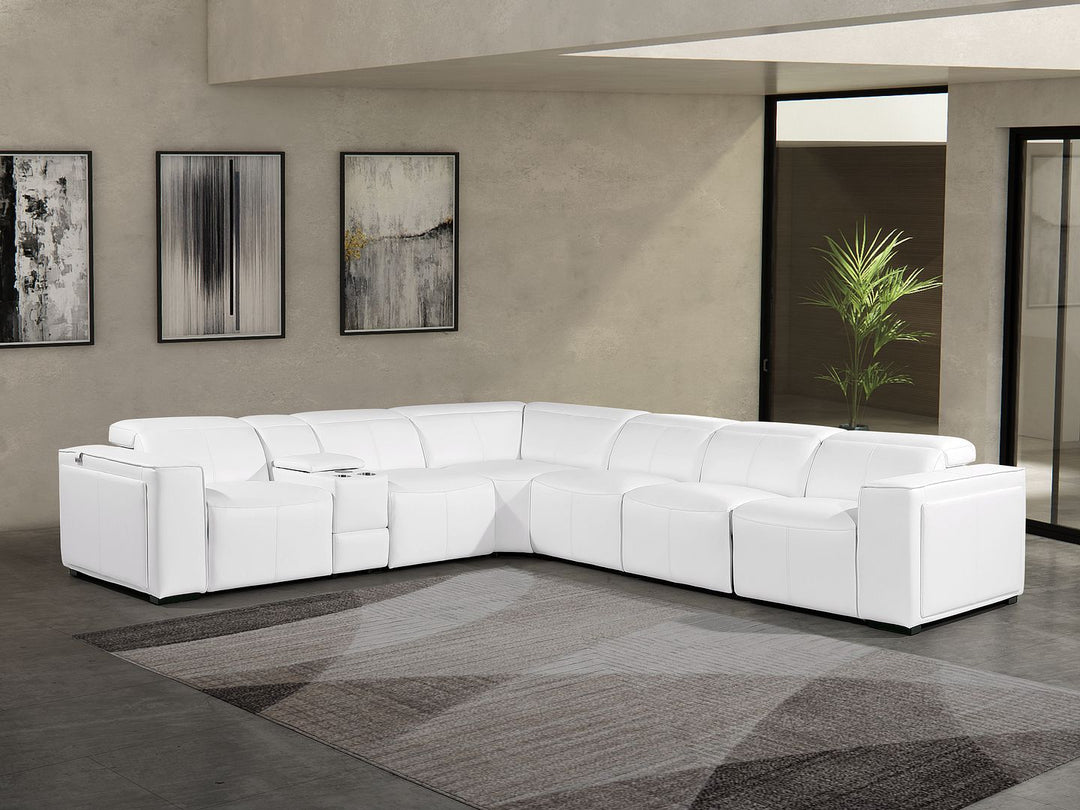 1224 - 7-Piece L-Shaped Sectional Sofa In With 4 Power Recliners & Power Headrests