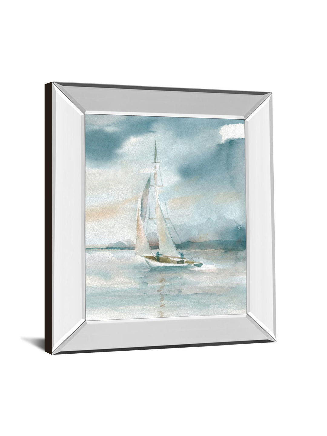 Subtle Mist I By Carol Robinson - Mirror Framed Print Wall Art - Blue