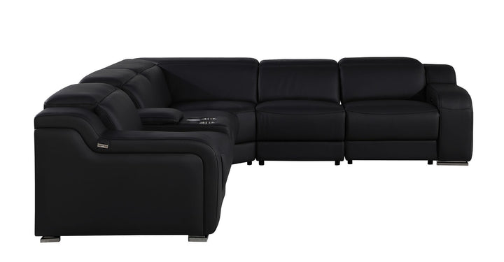 1116 - 6-Piece L-Shaped Sectional Sofa In With 3 Power Recliners &amp; Power Headrests