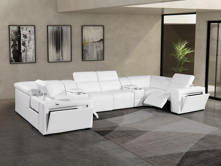 1224 - 8-Piece U-Shaped Sectional Sofa In With 2 Power Recliners &amp; Power Headrests