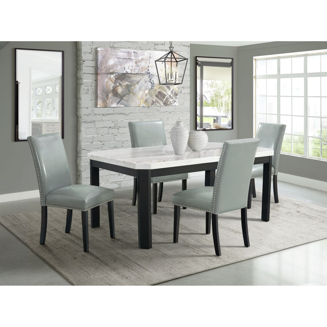 Francesca - 5 Piece Rectangular Dining Set Table & Four Chairs - Gray