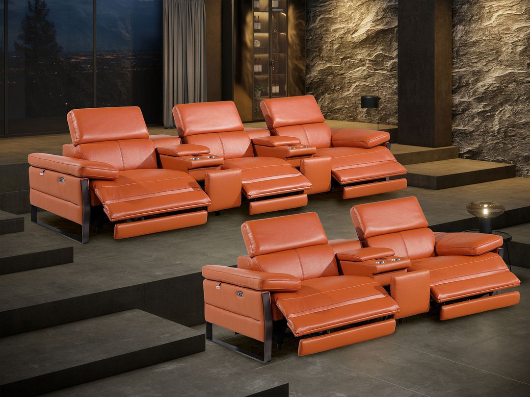 1246 - Modular Power Reclining Dual Console Sofa And Console Loveseat Set With Power Headrests