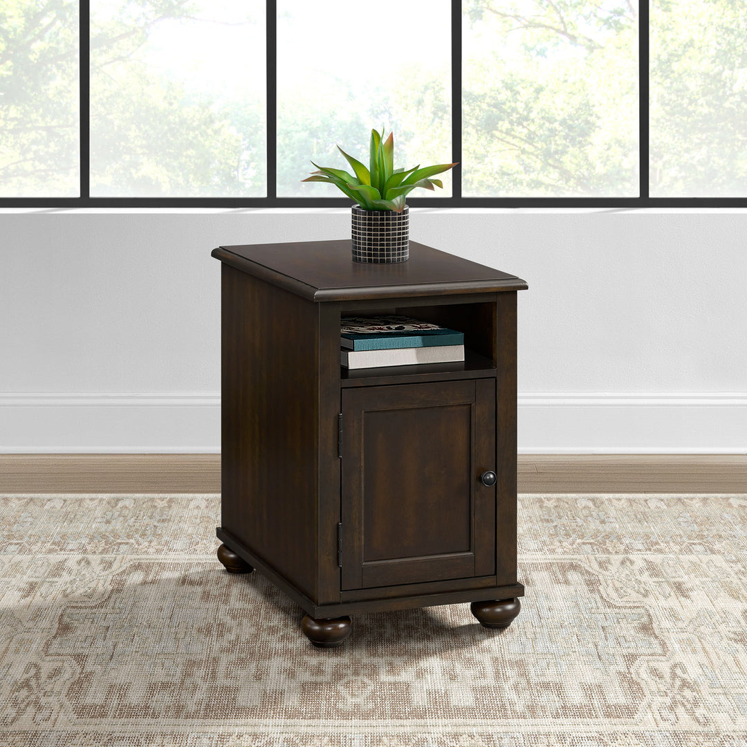 Wagner - Chairside Table With USB - Cherry