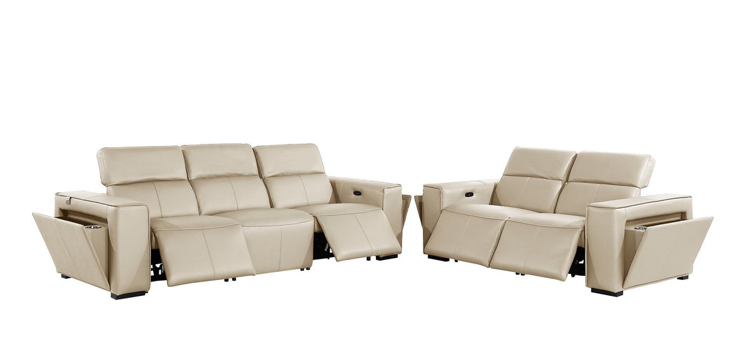 1224 - 5-Piece Modular Power Reclining Sofa And Loveseat Set In With 4 Power Recliners &amp; Power Headrests