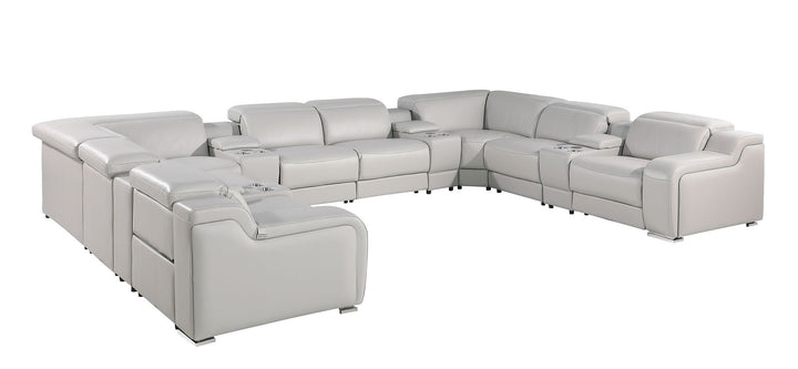 1116 - 12-Piece U-Shaped Sectional Sofa In With 4 Power Recliners &amp; Power Headrests