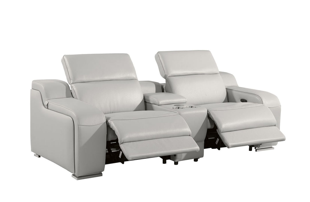 1116 - 3-Piece Modular Power Reclining Console Loveseat In With 2 Power Recliners &amp; Power Headrests