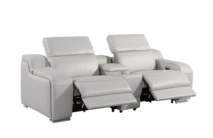 1116 - 3-Piece Modular Power Reclining Console Loveseat In With 2 Power Recliners &amp; Power Headrests