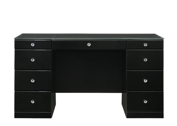 Avery - Vanity Desk With Glass Top And LED Mirroк