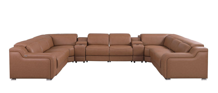 1116 - 10-Piece U-Shaped Sectional Sofa In With 4 Power Recliners &amp; Power Headrests