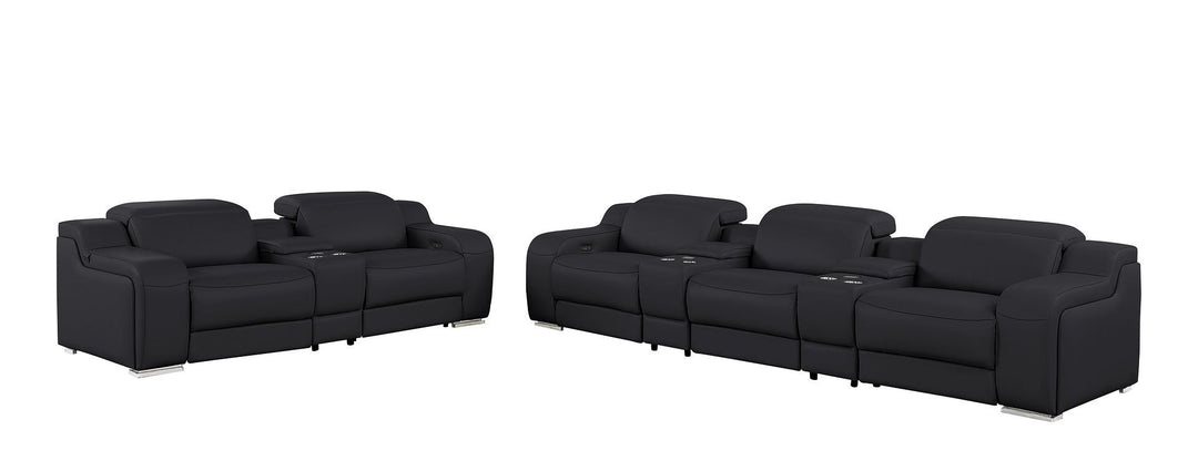 1116 - 8-Piece Modular Power Reclining Sofa, Loveseat &amp; Chair Set In With 5 Power Recliners &amp; Power Headrests