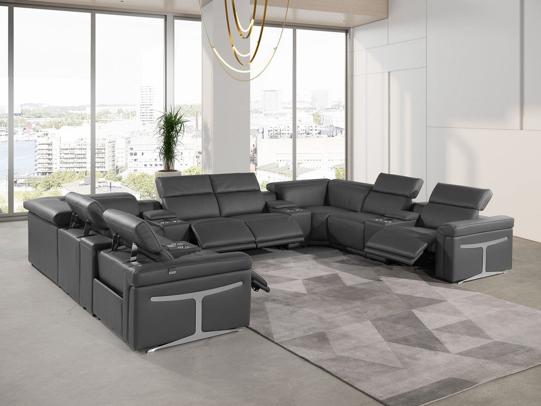 1126 - 12-Piece U-Shaped Sectional Sofa In With 4 Power Recliners &amp; Power Headrests