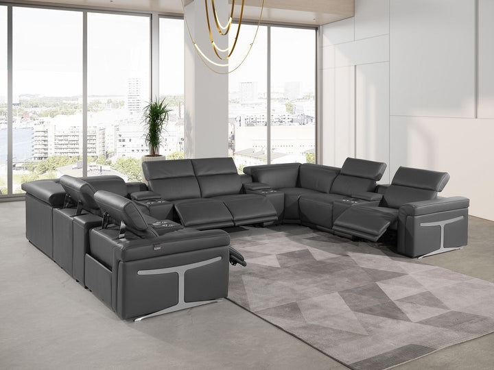 1126 - 12-Piece U-Shaped Sectional Sofa In With 4 Power Recliners &amp; Power Headrests