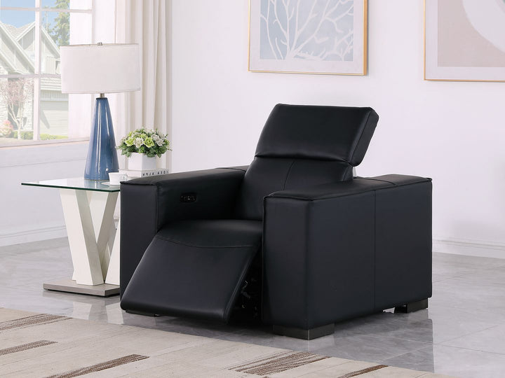 1208 - Leather Power Reclining Chair With Power Headrest