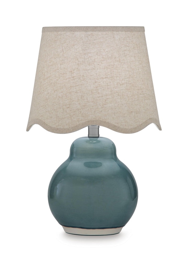 Byronburg - Ceramic Table Lamp - Blue / Beige