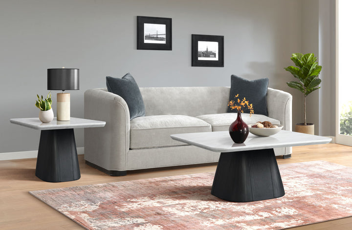 Edison - 2 Piece Occasional Table Set (Coffee Table &amp; End Table) - White And Black