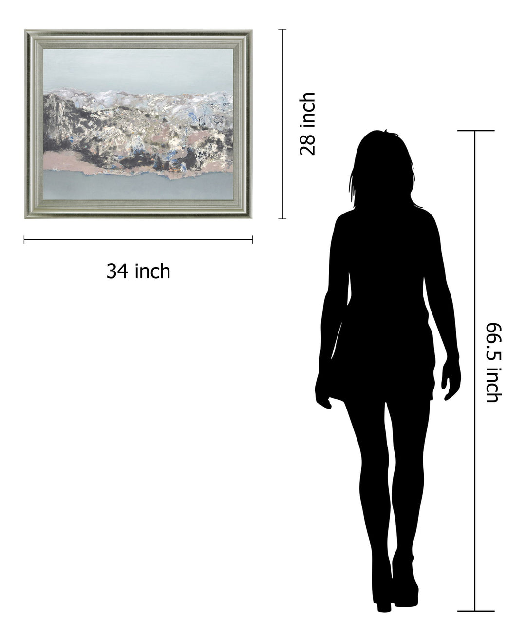 Frosted Divide - 28" x 34" Framed Wall Art