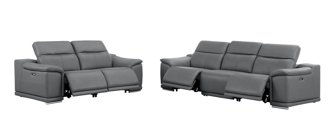 2679 - Genuine Leather Reclining Set (Sofa And Loveseat With 4 Power Recliners)