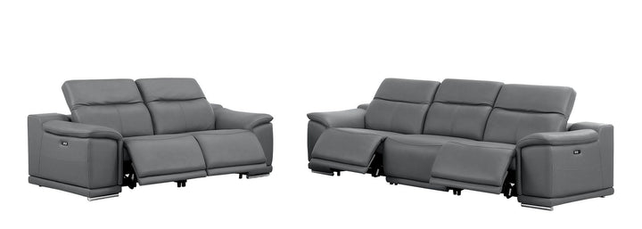 2679 - Genuine Leather Reclining Set (Sofa And Loveseat With 4 Power Recliners)