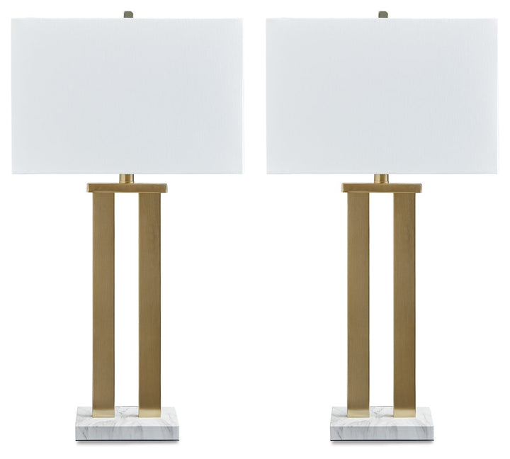 Coopermen - Gold Finish / White - Metal Table Lamp (Set of 2)