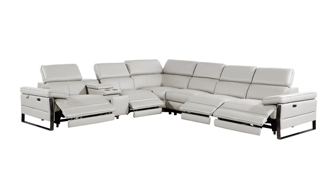1246 - 7-Piece L-Shaped Modular Power Reclining Sectional With 4 Power Recliners And Power Headrests