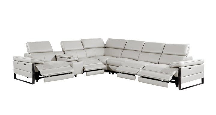 1246 - 7-Piece L-Shaped Modular Power Reclining Sectional With 4 Power Recliners And Power Headrests
