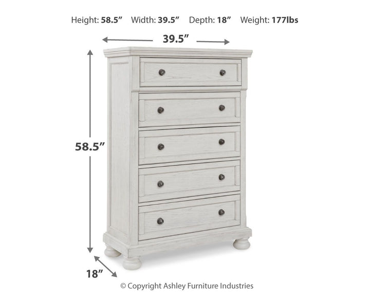 Robbinsdale - Five Drawer Chest - Antique White