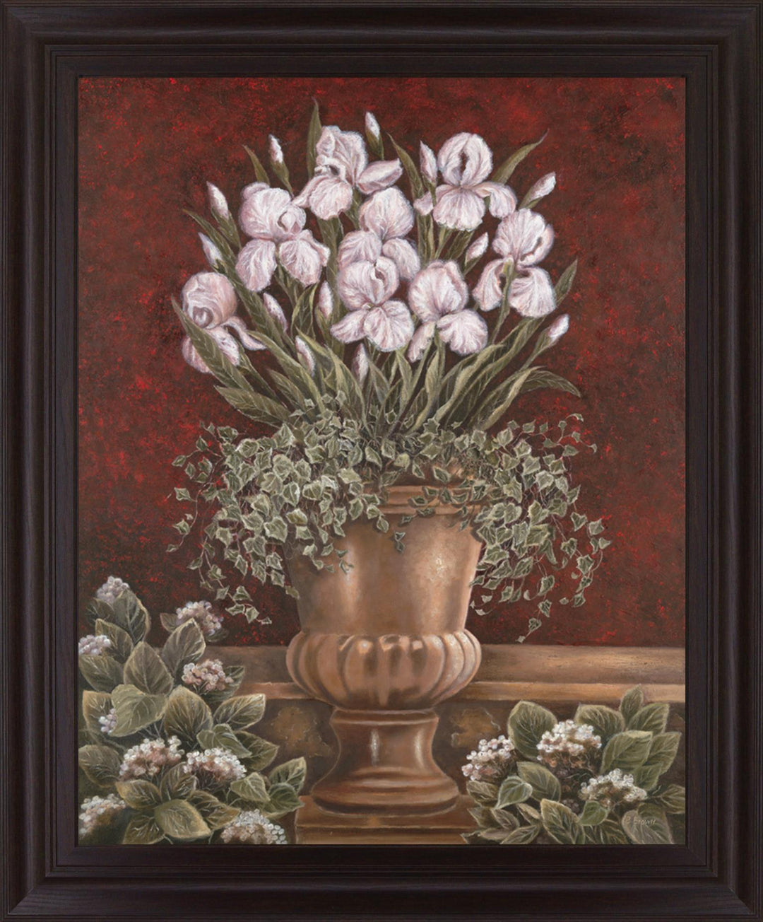 Crimson Iris Bouquet - 28" x 34" Framed Wall Art