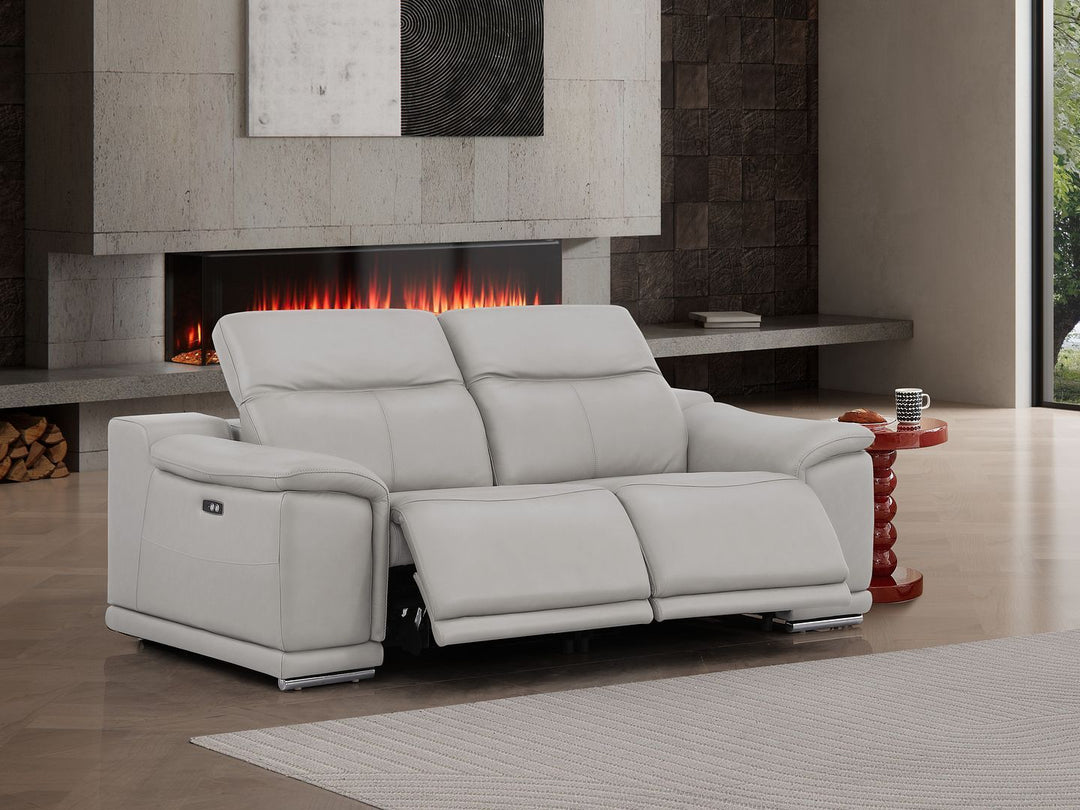 2679 - Genuine Leather Loveseat With Dual Power Recliners