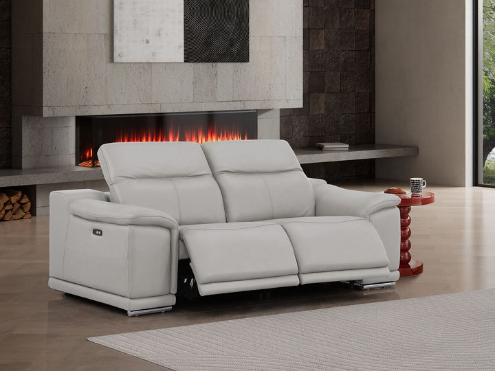 2679 - Genuine Leather Loveseat With Dual Power Recliners