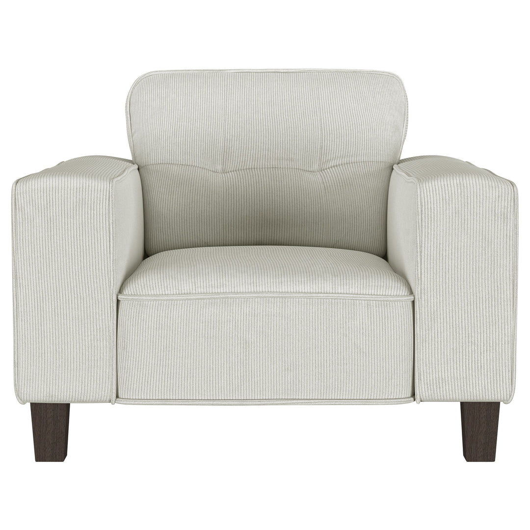 Deerhurst - Upholstered Track Arm Tufted Accent Chair - Greige