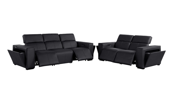 1224 - 5-Piece Modular Power Reclining Sofa And Loveseat Set In With 4 Power Recliners &amp; Power Headrests