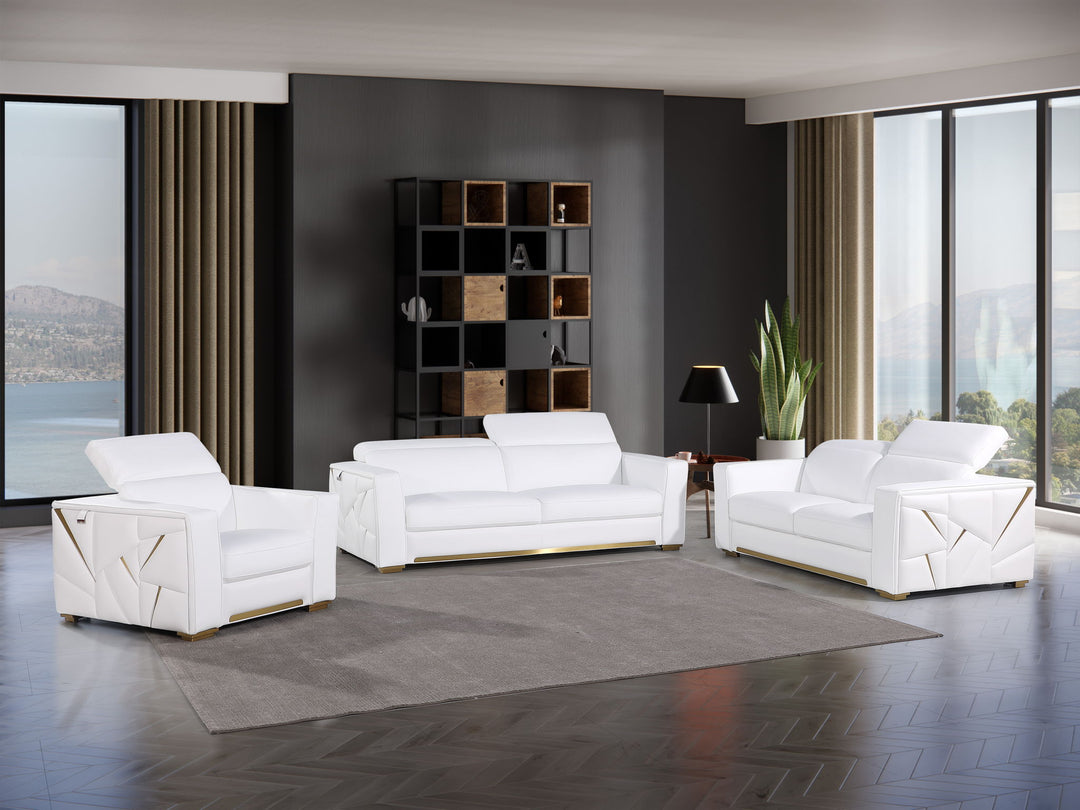 1120 - Top Grain Italian Leather Living Room Set