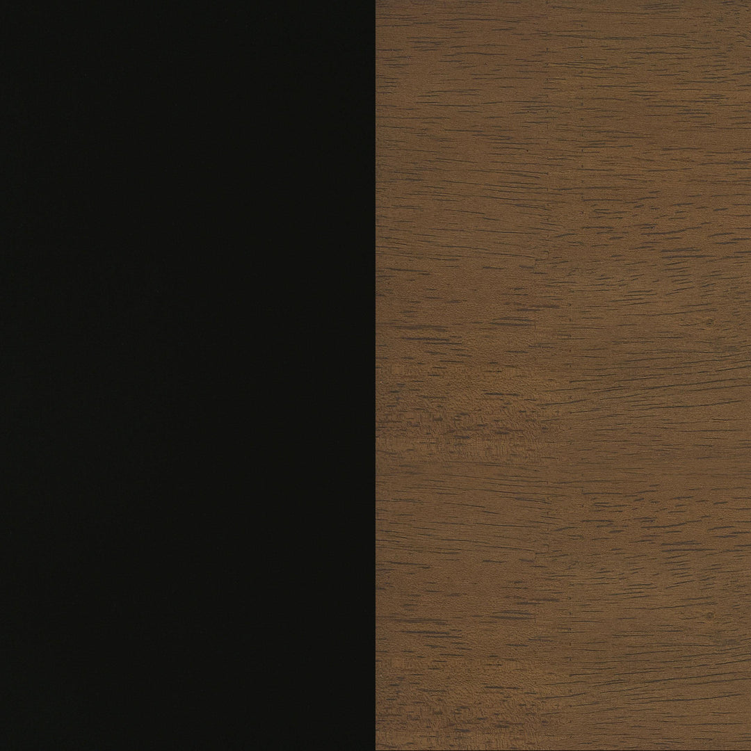 Morris Twin Over Twin Wood Bunk Bed Black and Walnut