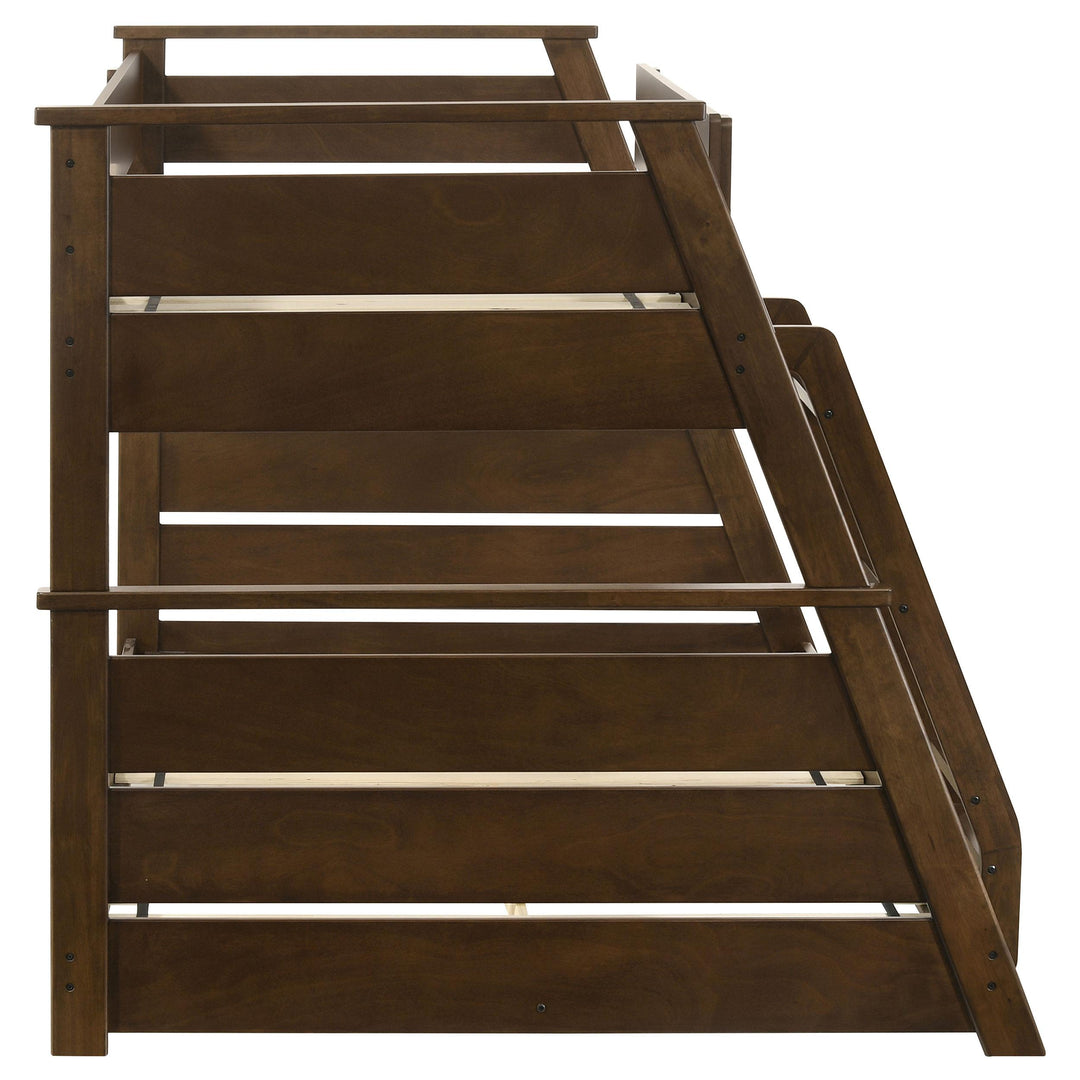 Holden Wood Veneer Twin Over Full Bunk Bed Walnut