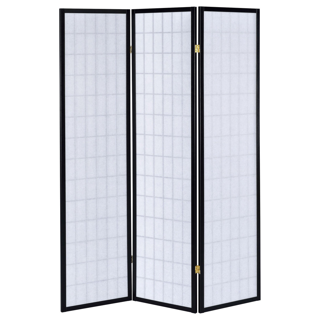 Carrie 3-Panel Room Divider Folding Shoji Screen Black