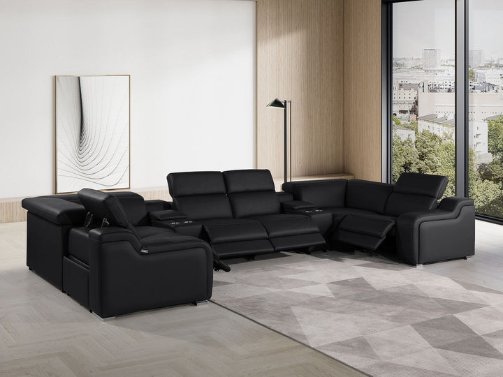 1116 - 8-Piece U-Shaped Sectional Sofa In With 4 Power Recliners &amp; Power Headrests