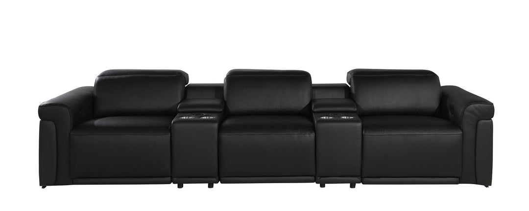 1126 - 5-Piece Modular Power Reclining Sofa In With 3 Power Recliners &amp; Power Headrests