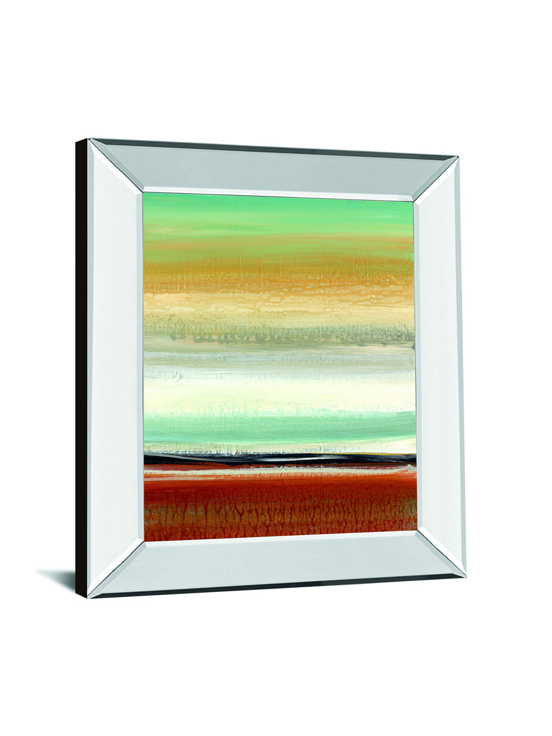 Horizon Lines II By Tesla Mirrored Frame - Light Brown