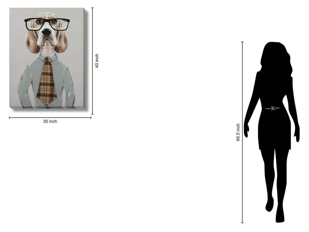 Dapper Hound Boss - 30" x 40" Framed Wall Art