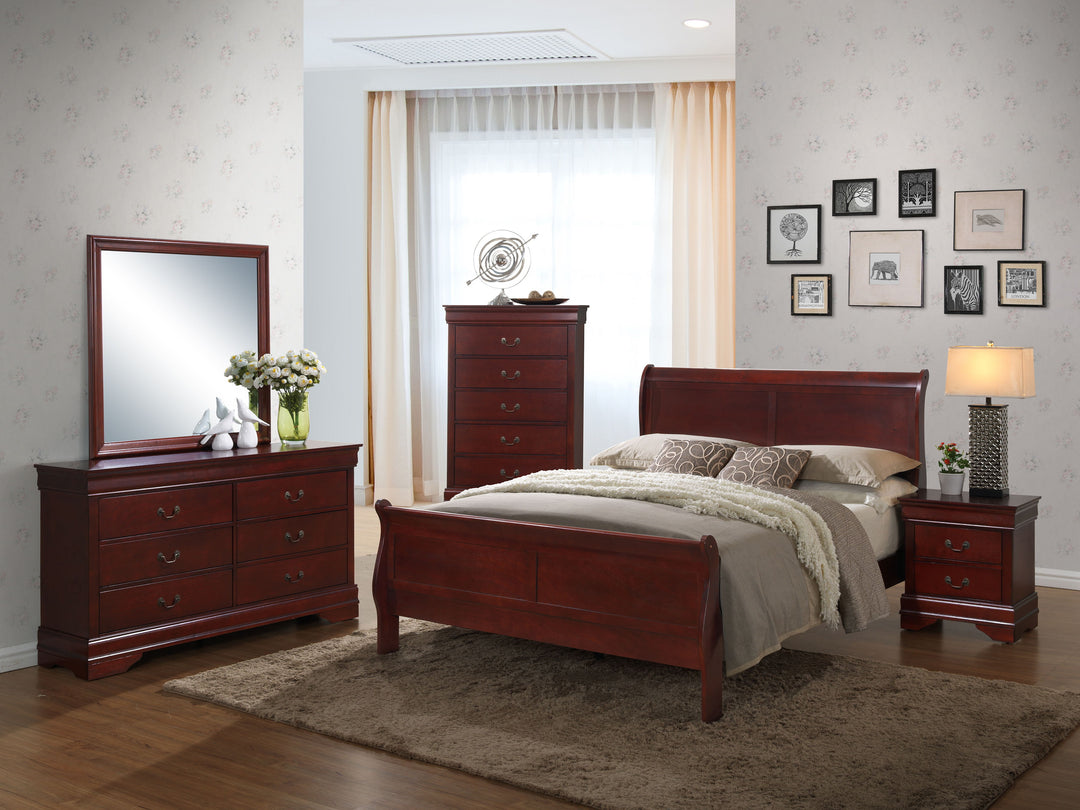 Louis Philippe - Sleigh Bed - Wood