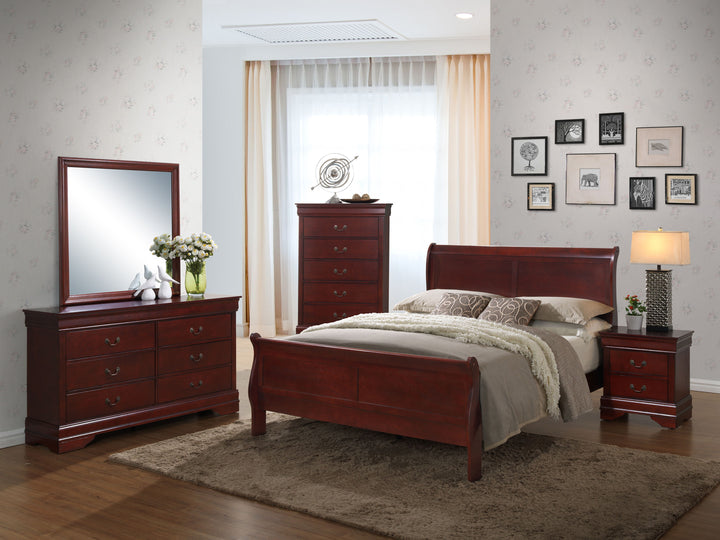 Louis Philippe - Sleigh Bed - Wood