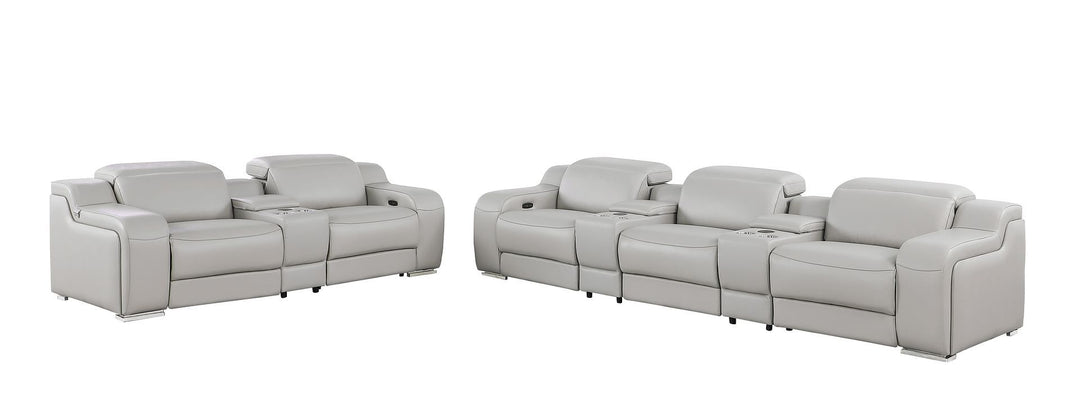 1116 - 8-Piece Modular Power Reclining Sofa, Loveseat &amp; Chair Set In With 5 Power Recliners &amp; Power Headrests