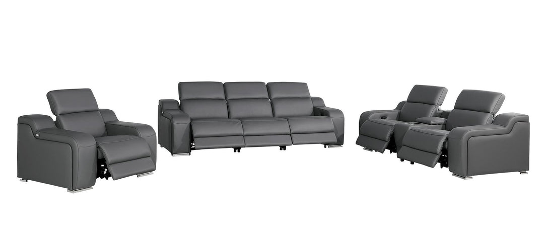 1116 - 7-Piece Modular Power Reclining Sofa, Loveseat &amp; Chair Set In With 6 Power Recliners &amp; Power Headrests