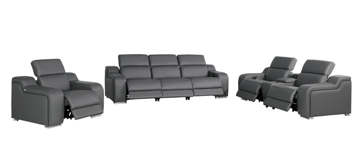 1116 - 7-Piece Modular Power Reclining Sofa, Loveseat &amp; Chair Set In With 6 Power Recliners &amp; Power Headrests