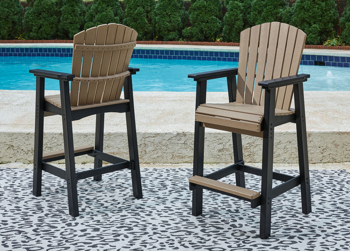 Fairen Trail - Black / Driftwood - Tall Barstool (Set of 2)